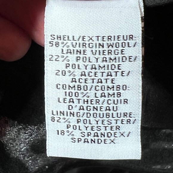 DIANE VON FURSTENBERG "THEODORA" WOOL LEATHER Grey Black MOTO JACKET Sz Med 10 - Picture 12 of 12